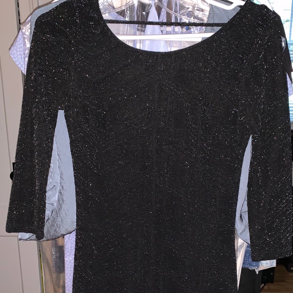 Charlotte Russe black glitter bodycon dress